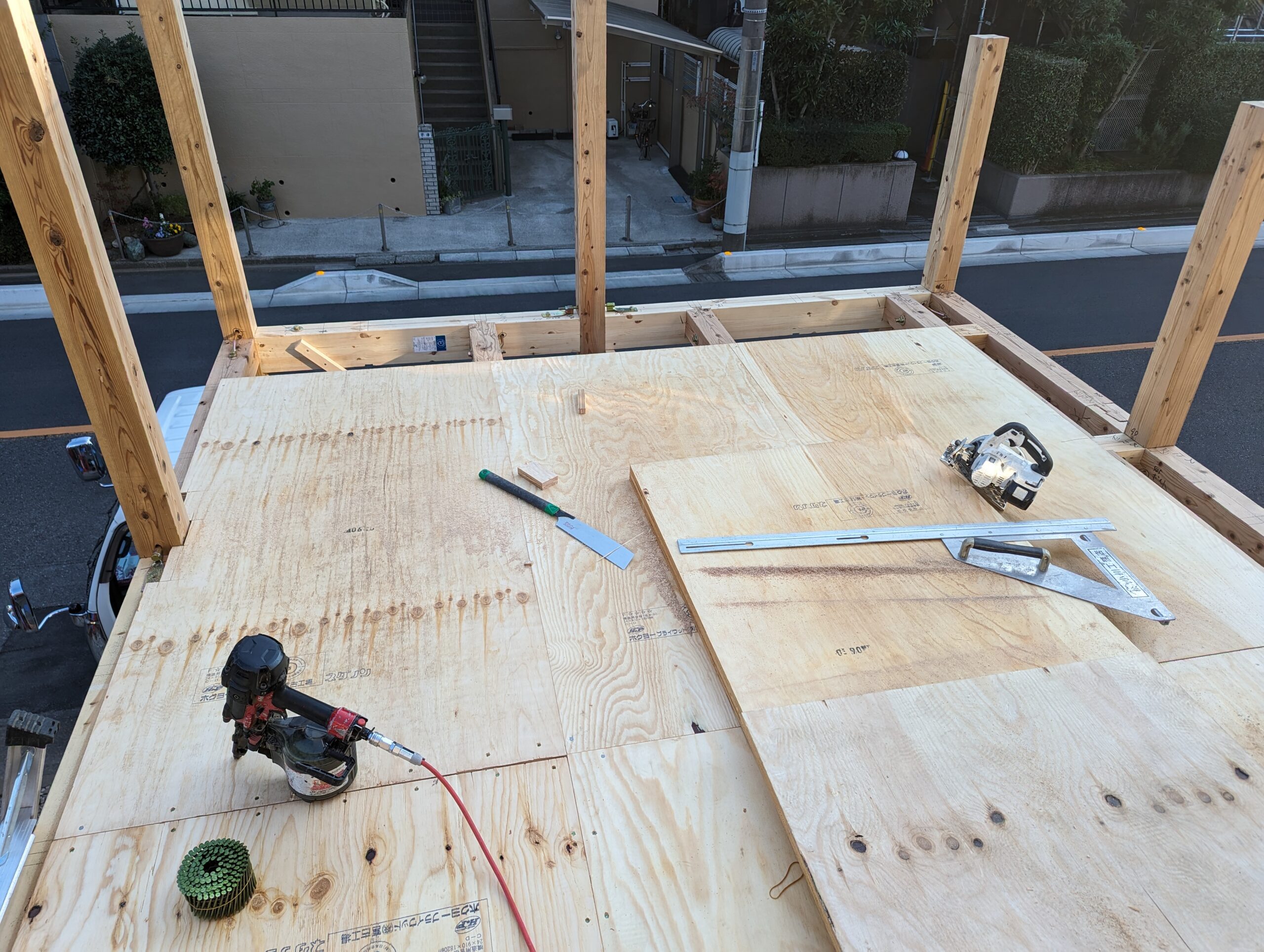 T邉様邸 増改築工事 木工事1