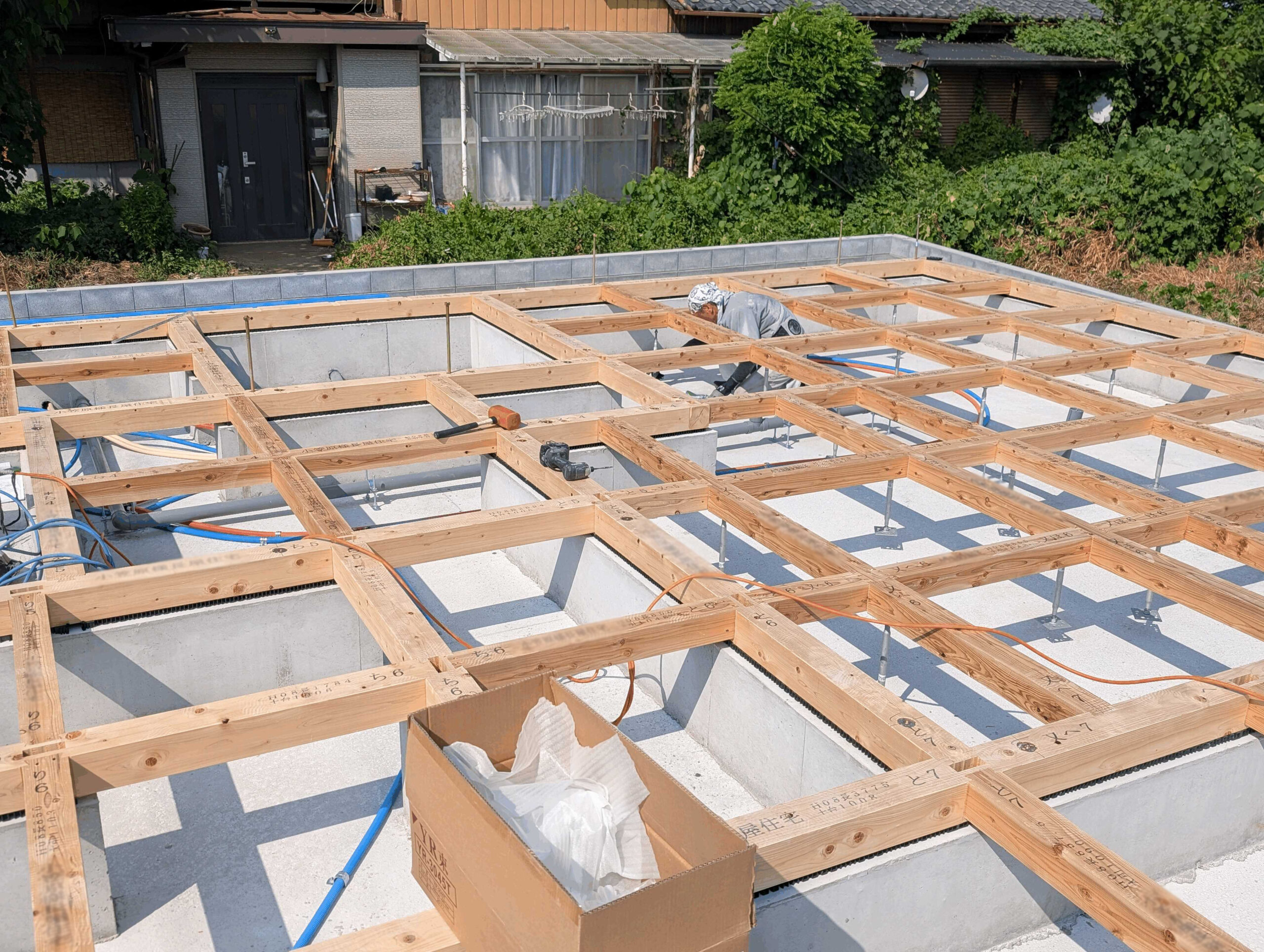 O様邸 長屋住宅新築工事　土台工事