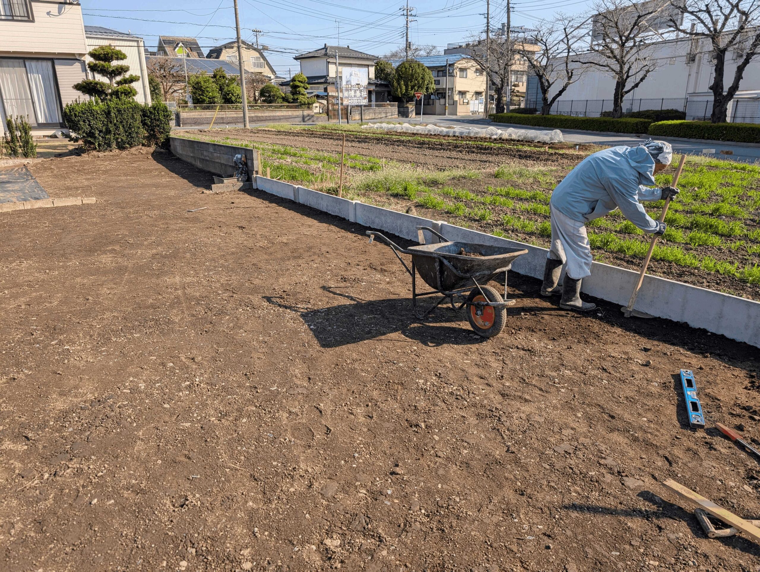 下大久保防草シート工事　万年堀工事
