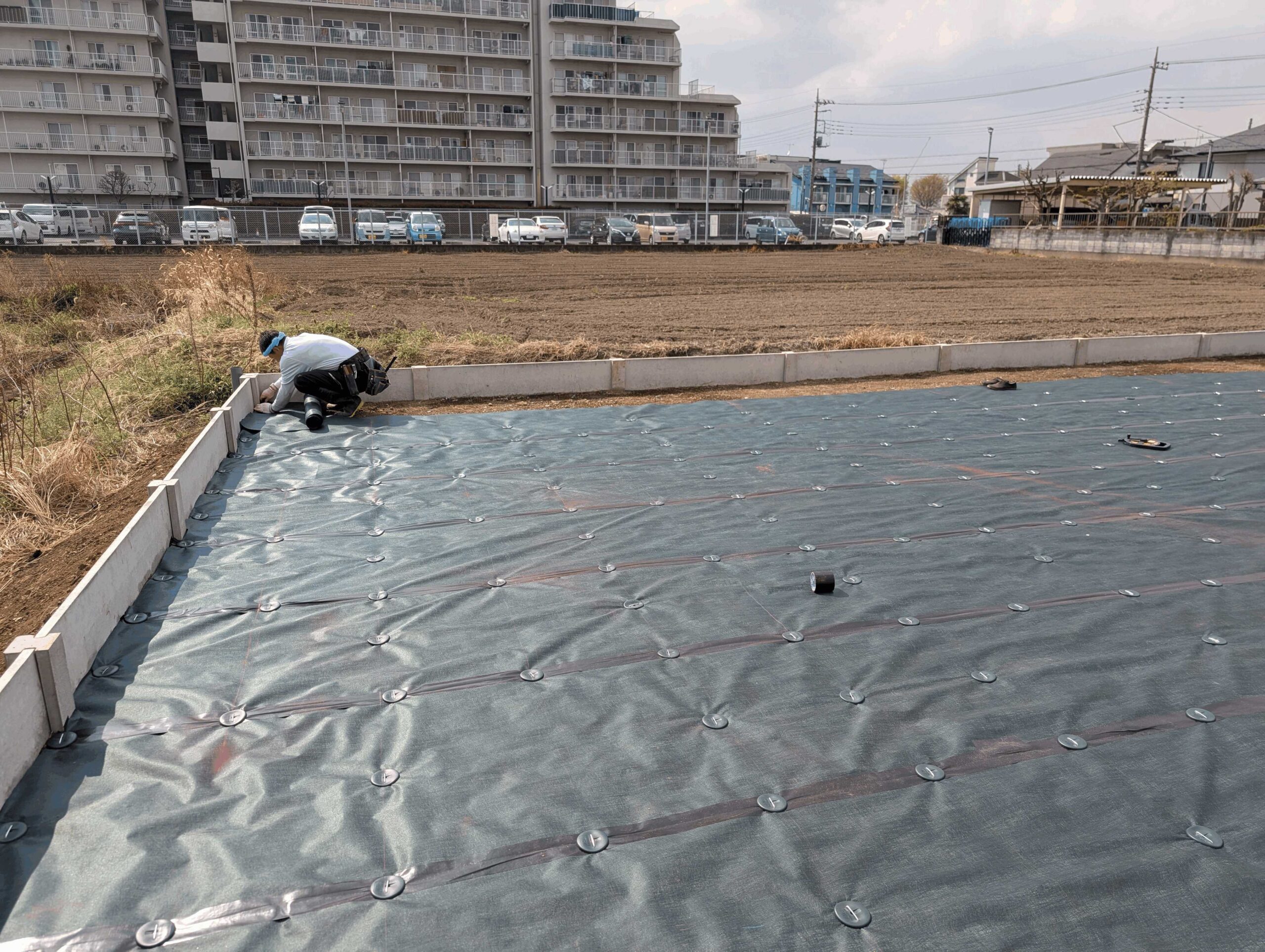 下大久保防草シート工事　防草シート工事
